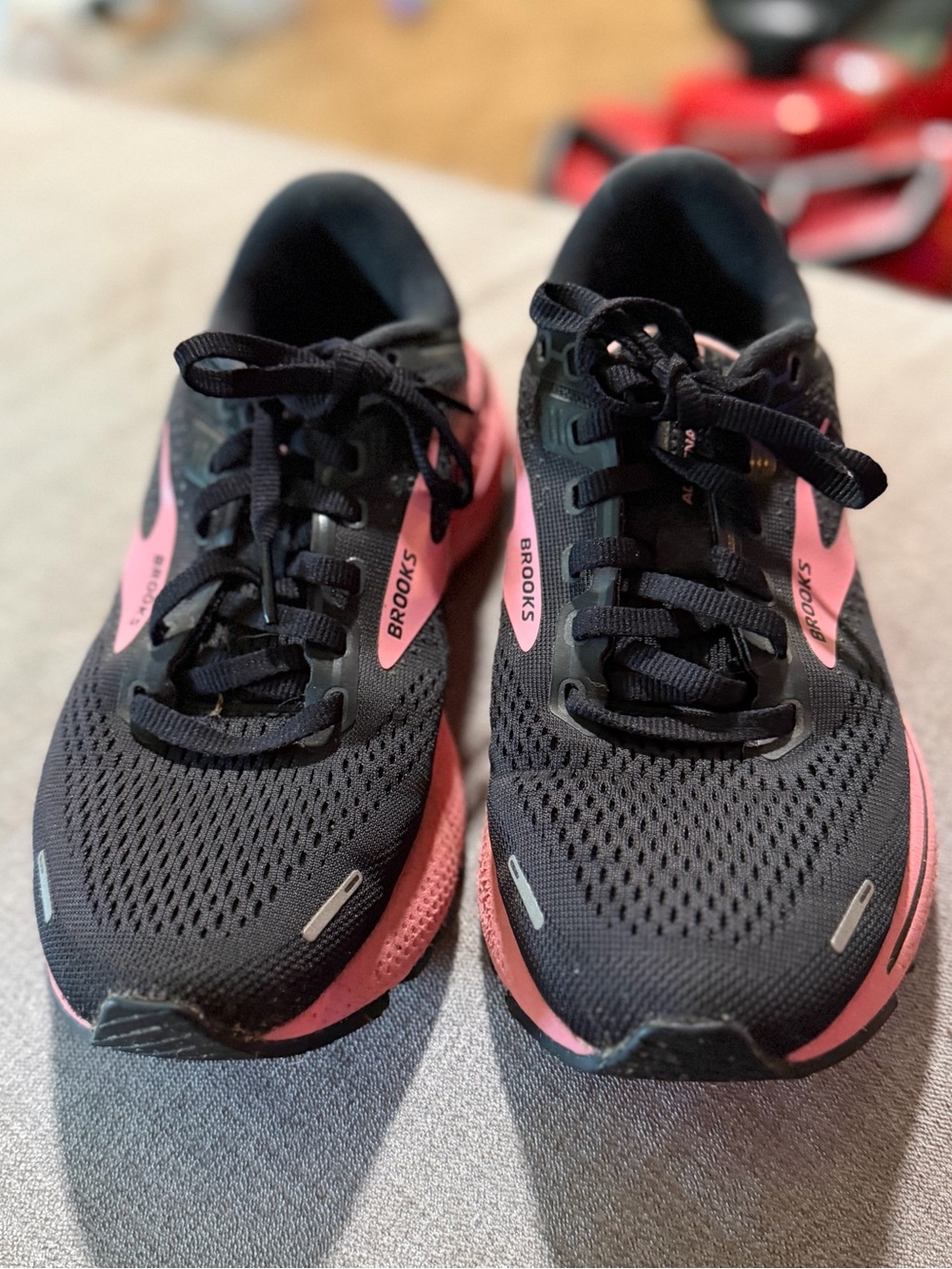 Brooks Women's Black Running Shoes with Pink Highlights